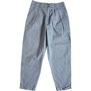 Liz Wear Chambray Pants Size 14 High Rise Pleated Tapered Blue